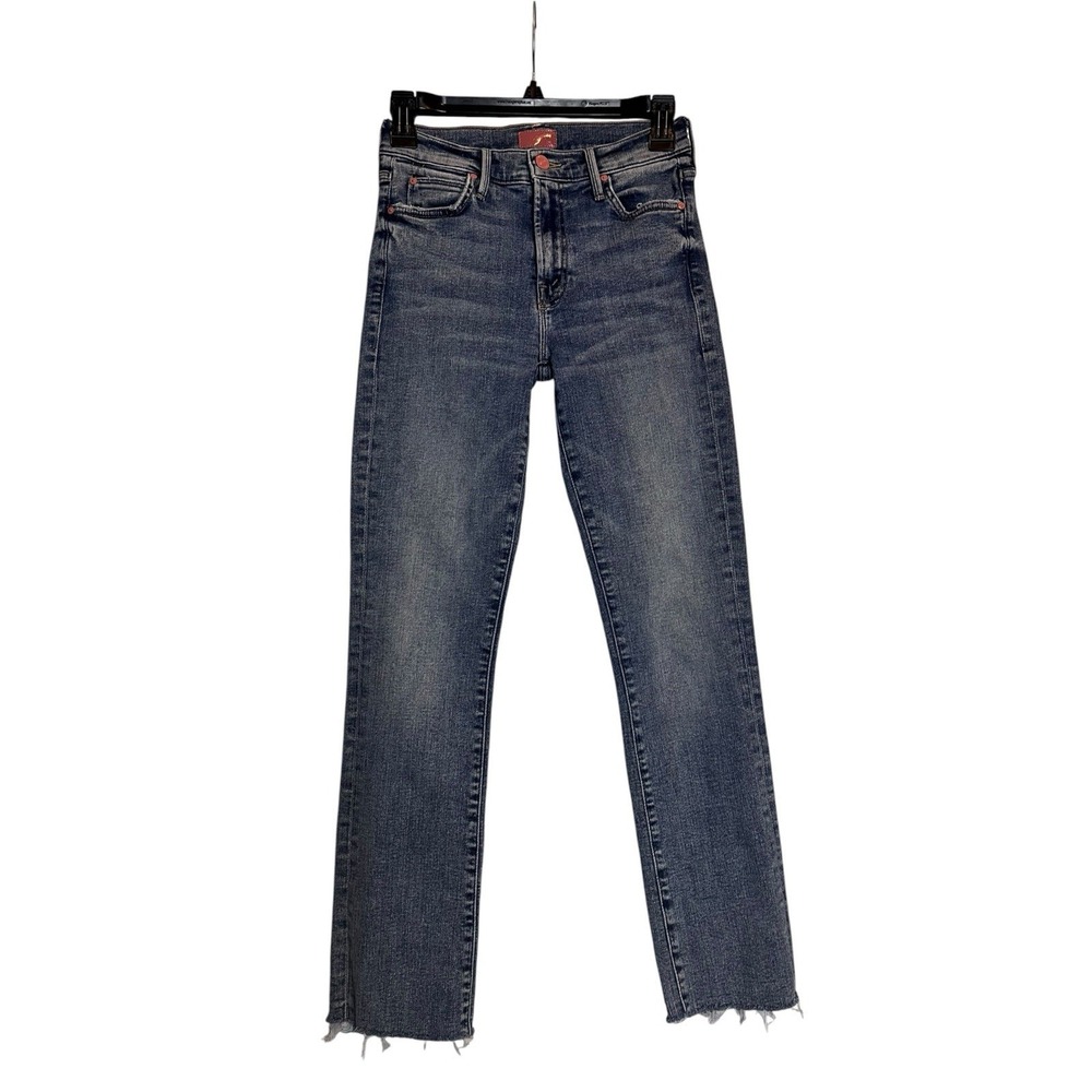 MOTHER THE RASCAL ANKLE FRAY Jeans 25 Bonfire Lighting Stretch Raw Hem